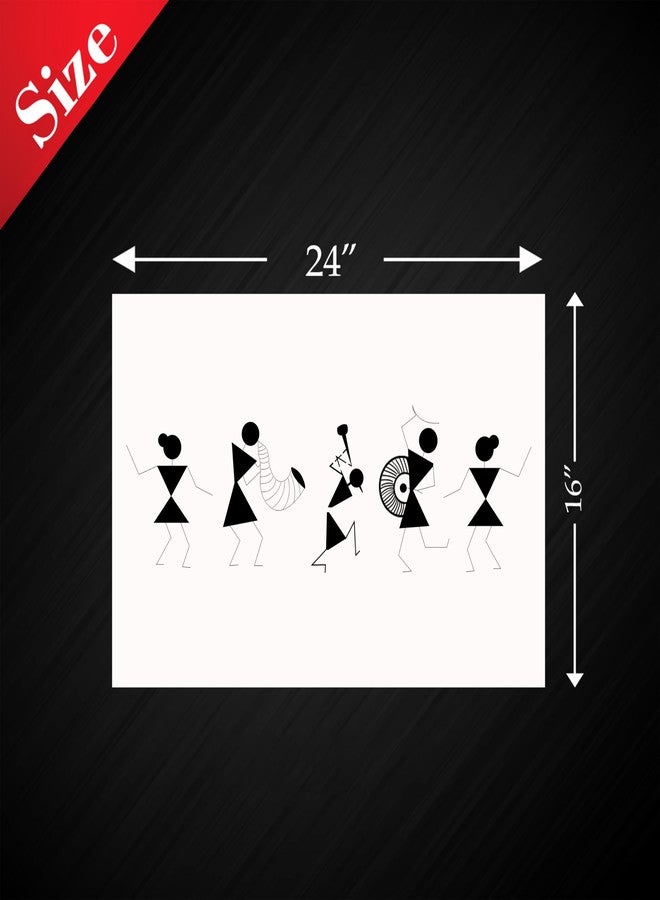 StenCart Musical Instrument Warli Art Pack of 2 Stencil for Wall Painting Home DIY Reusable Wall Stencil Design for Wall Decoration (16-inch x 24 inch) - Combo of 2 - Image 2